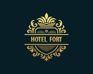 Upscale Shield Hotel logo design