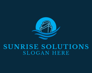 Tour Boat Sunrise logo design