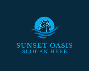 Tour Boat Sunrise logo design