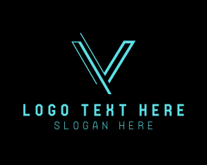 Modern Digital Letter V Logo