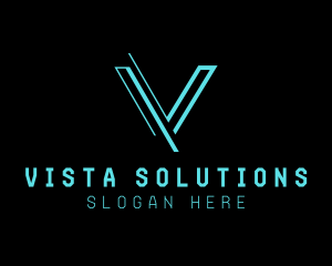 Modern Digital Letter V logo design