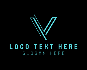 Lettermark - Modern Digital Letter V logo design