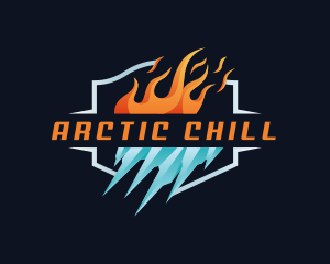 Flame Iceberg Cooling Heating logo design