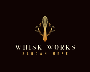 Luxury Culinary Whisk logo design