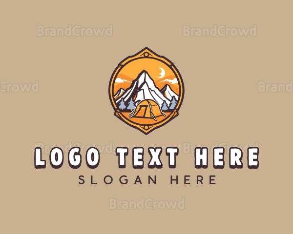 Mountain Camping Adventure Logo