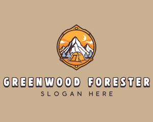 Mountain Camping Adventure logo design