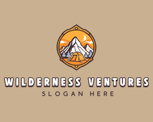 Mountain Camping Adventure logo design