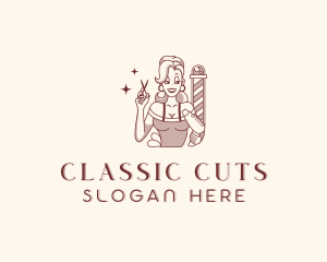 Barber Salon Stylist logo design