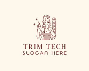 Trim - Barber Salon Stylist logo design