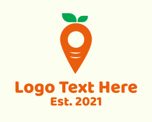 Food - Carrot Pin Location logo design