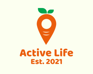 Organic Farm - Carrot Pin Location logo design