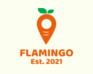 Food Delivery - Carrot Pin Location logo design