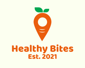 Nutritious - Carrot Pin Location logo design