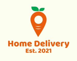 Carrot Pin Location  logo design