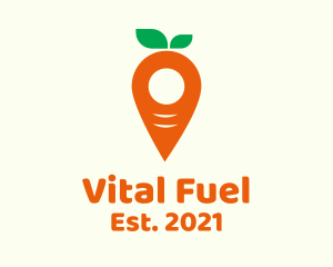 Nutritious - Carrot Pin Location logo design