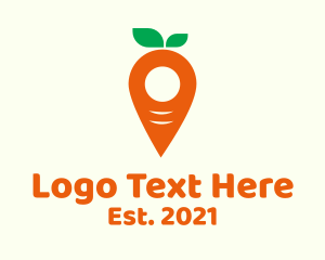 Food Market - Carrot Pin Location logo design