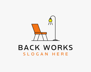 Modern Chair Lamp Furniture logo design