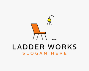 Modern Chair Lamp Furniture logo design