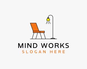 Modern Chair Lamp Furniture logo design