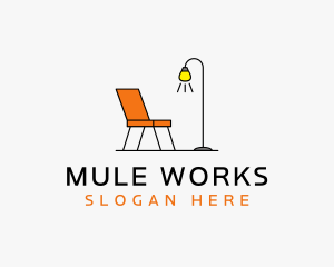 Modern Chair Lamp Furniture logo design