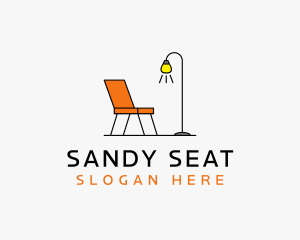 Modern Chair Lamp Furniture logo design