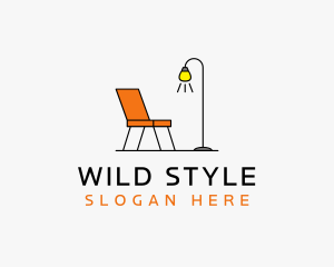 Modern Chair Lamp Furniture logo design