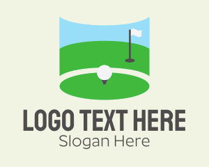 Green Flag - Golf Course Flag logo design