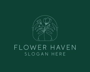 Hands Flower Spa logo design