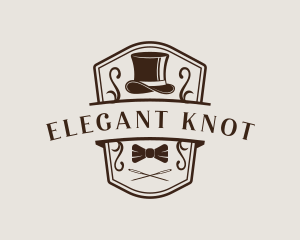 Fashion Hat Bowtie logo design