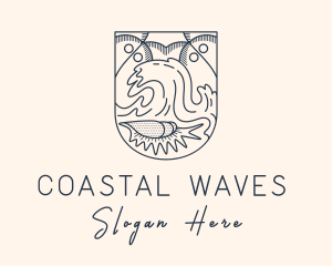 Shore - Seashell Beach Wave logo design