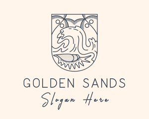 Sand - Seashell Beach Wave logo design