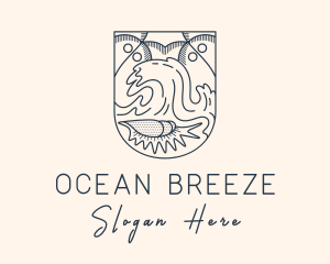 Seashore - Seashell Beach Wave logo design