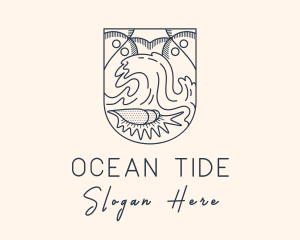 Tide - Seashell Beach Wave logo design