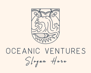 Seashell Beach Wave logo design