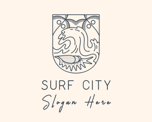 Seashell Beach Wave logo design