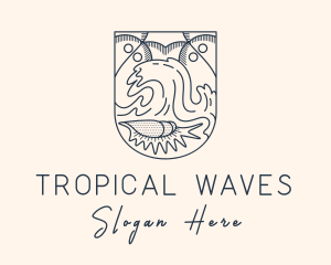 Seashell Beach Wave logo design