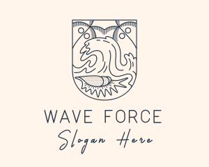 Seashell Beach Wave logo design