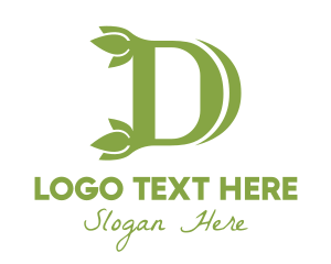 Green Flame - Green D Leaf logo design