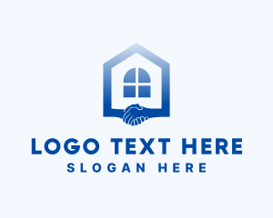 Land Developer - House Realtor Handshake logo design