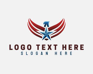 America - Patriotic Eagle Flag logo design