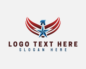 United States - Patriotic Eagle Flag logo design