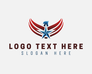 Wings - Patriotic Eagle Flag logo design