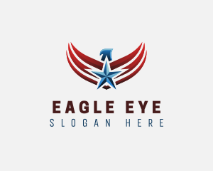 Patriotic Eagle Flag logo design