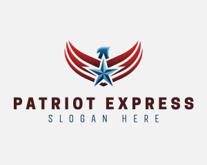 Patriotic Eagle Flag logo design