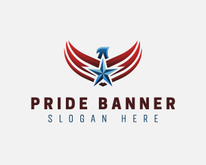 Patriotic Eagle Flag logo design