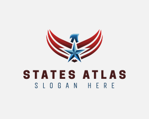 Patriotic Eagle Flag logo design