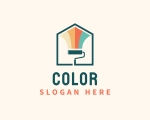 Roller Brush Home Painting Logo