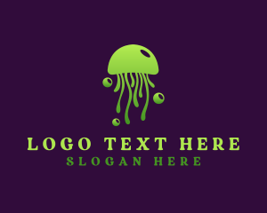 Biologist - Bubble Marine Jellyfish logo design
