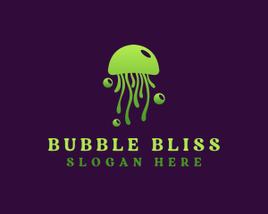 Bubble Marine Jellyfish logo design