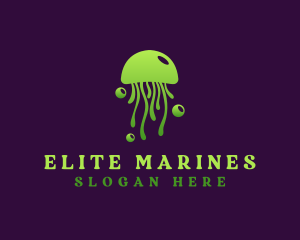 Bubble Marine Jellyfish logo design